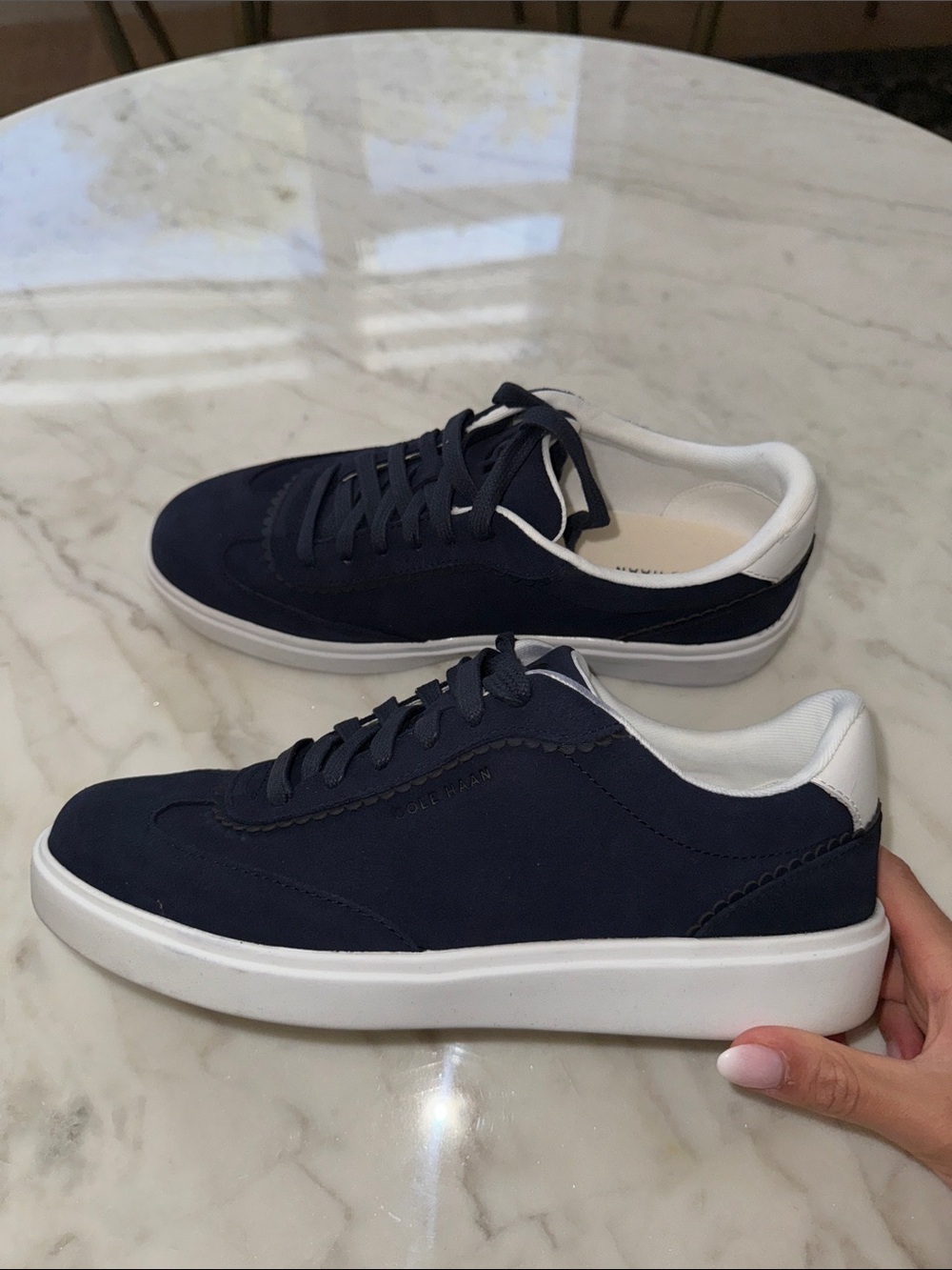 Women Cole Haan Navy and White Casual Sneakers - size 8B